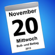 Kalender auf blau - 20.11.2013 - Buß- und Bettag