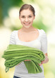 lovely housewife with towels