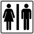 Schild weiß - Toilette Damen / Herren
