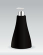 Vector: Black cosmetic container bottle for soap or gel Black cosmetic container bottle for soap or gel