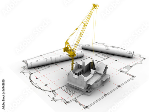 Illustration: 3D plan drawing 3D plan drawing