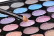Bright eye shadows close-up