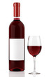 Red wine bottle isolated on white
