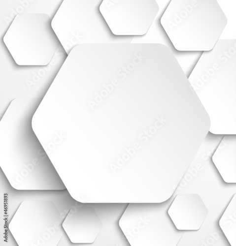 Vector: Paper hexagon banner with drop shadows Paper hexagon banner with drop shadows