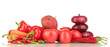 fresh red vegetables isolated on white