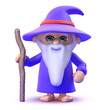 Wizard stands alert ready to cast healing spells