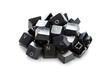 Photo: a pile of computer keyboard keys isolated on a white background a pile of computer keyboard keys isolated on a white background