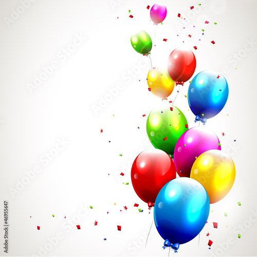 Vector: Modern birthday background with colorful balloons Modern birthday background with colorful balloons