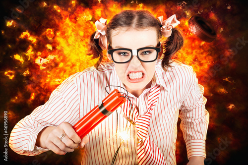 Photo: Crazy Business Worker Under Explosive Stress Crazy Business Worker Under Explosive Stress