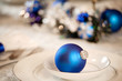 Photo: White and blue table decorations White and blue table decorations