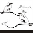 Sparrow bird and stick Vector