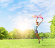 Photo: Happiness girl jumping Happiness girl jumping