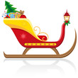christmas sleigh of santa claus with gifts illustration