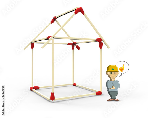 Illustration: The house which is vulnerable to a fire The house which is vulnerable to a fire