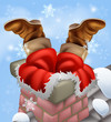 Santa stuck in a chimney