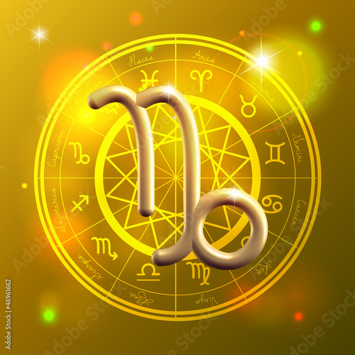 Vector: Zodiac Capricorn golden sign Zodiac Capricorn golden sign