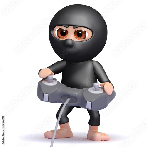 Illustration: Ninja plays videogames with stealth Ninja plays videogames with stealth