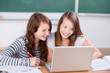 Photo: zwei schulkinder arbeiten mit laptop zwei schulkinder arbeiten mit laptop