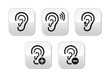 Ear hearing aid deaf problem buttons set