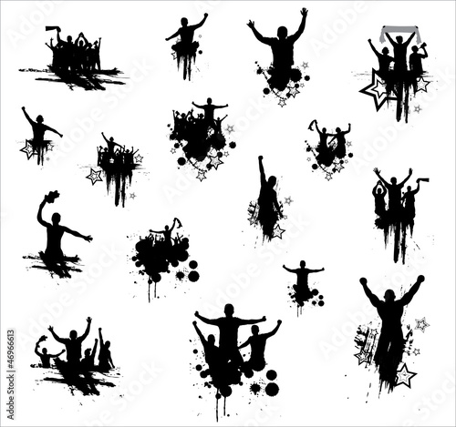 Vector: Set of silhouettes for sports championships and concerts Set of silhouettes for sports championships and concerts