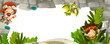The stone age border - illustration for the children