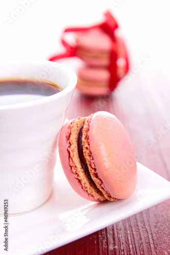 Photo: coffee and macaroon coffee and macaroon