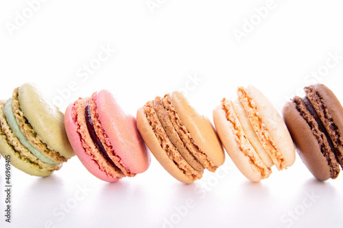 Photo: macaroons on white background macaroons on white background