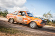 speeding rally car motion blur