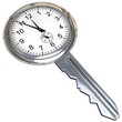 Illustration: Uhr mit Schlüssel Uhr mit Schlüssel