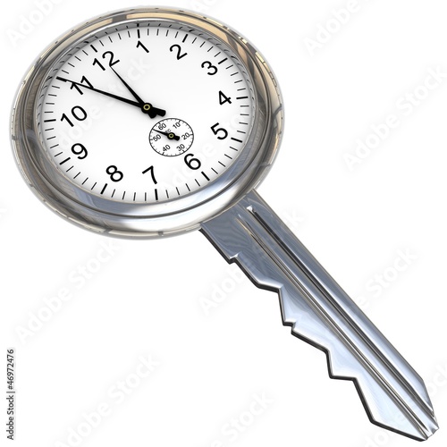 Illustration: Uhr mit Schlüssel Uhr mit Schlüssel