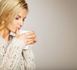 Beautiful Woman Enjoying the Coffee's Aroma