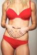 Sexy woman in red underwear