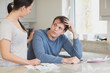 Photo: Couple calculating the financial business Couple calculating the financial business
