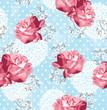 Vector: Seamless pattern with flowers Floral background with roses and Seamless pattern with flowers Floral background with roses and
