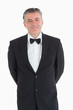 Waiter smiling at camera