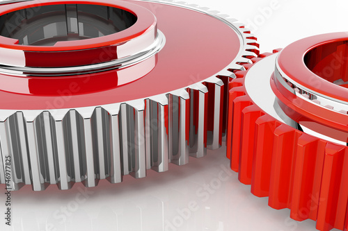 Illustration: Zahnrad Red Chrome Makro Zahnrad Red Chrome Makro