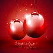 Luxury red Christmas background with baubles