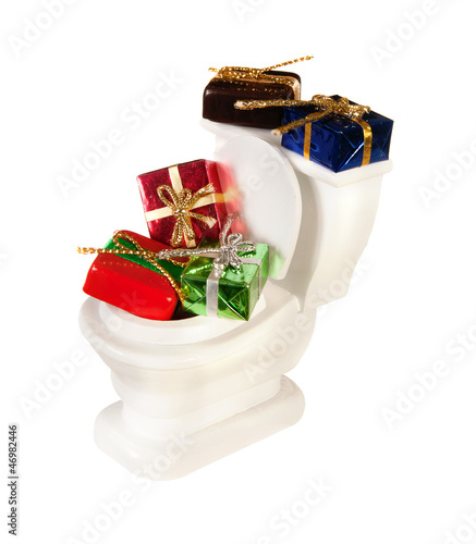 Photo: Toilet full of presents Toilet full of presents