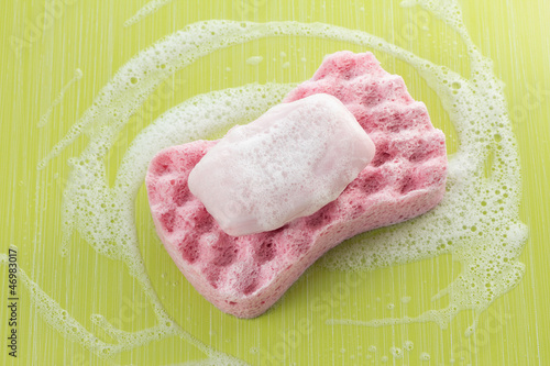 Photo: Bath sponge and soap Bath sponge and soap