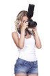 woman shooting with a camera