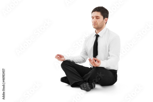Photo: Businessman meditating Businessman meditating