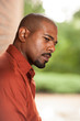 Portrait of African American man thinking