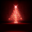 Vector electronic christmas tree