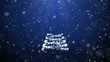 New Year tree and falling snowflakes with stars