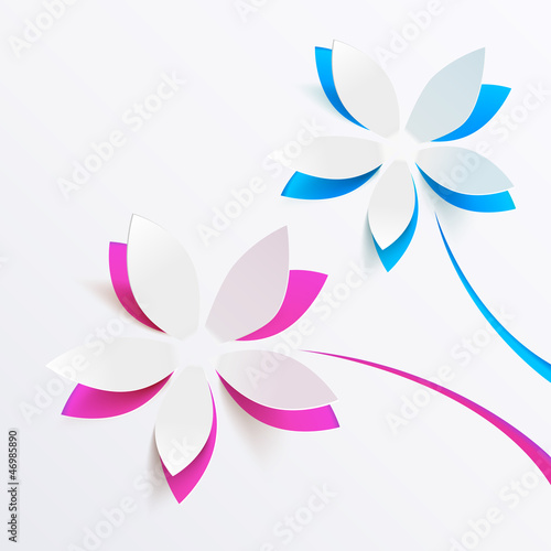 Vector: Vector greeting card background with derived paper flowers Vector greeting card background with derived paper flowers