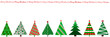 border design with christmas trees in a row
