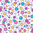 Vector Molecular Structure Seamless Pattern background with many