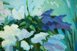 wet bouquet of  bird cherry and lilac, illustration, painting