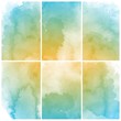 Set of colorful Abstract water color art hand paint background