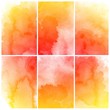 Set of colorful Abstract water color art hand paint background